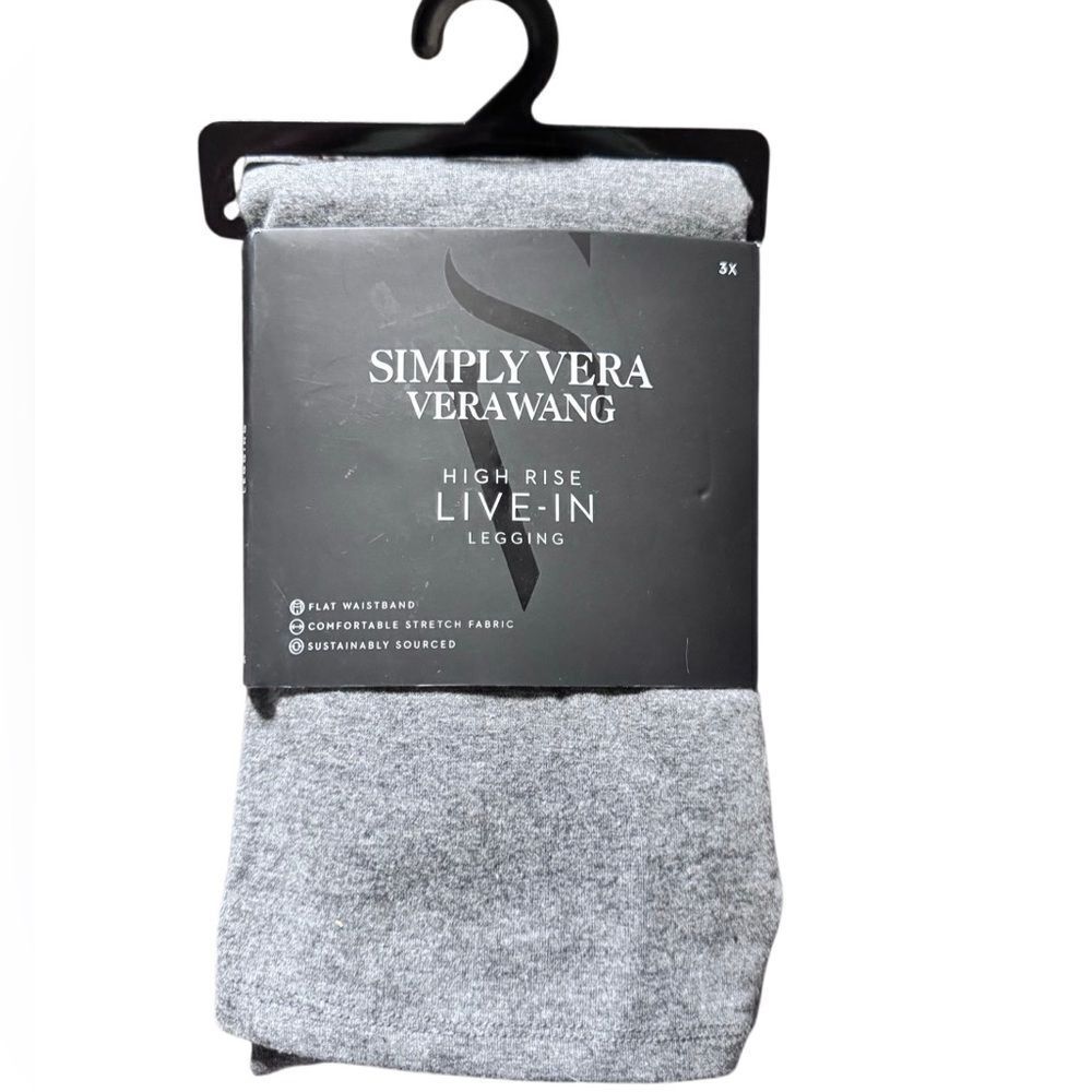 NWT – Simply Vera Vera Wang Women’s High Rise Leggings Gray, Plus Size 3X
